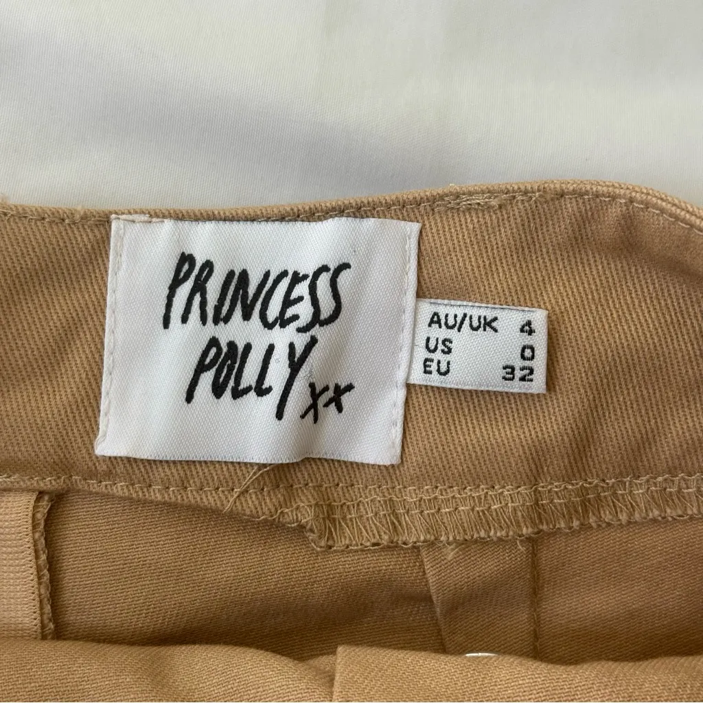 Princess Polly Carter Skort Beige Khaki Mini Skirt Asymmetrical Button Party 0 - Image 5