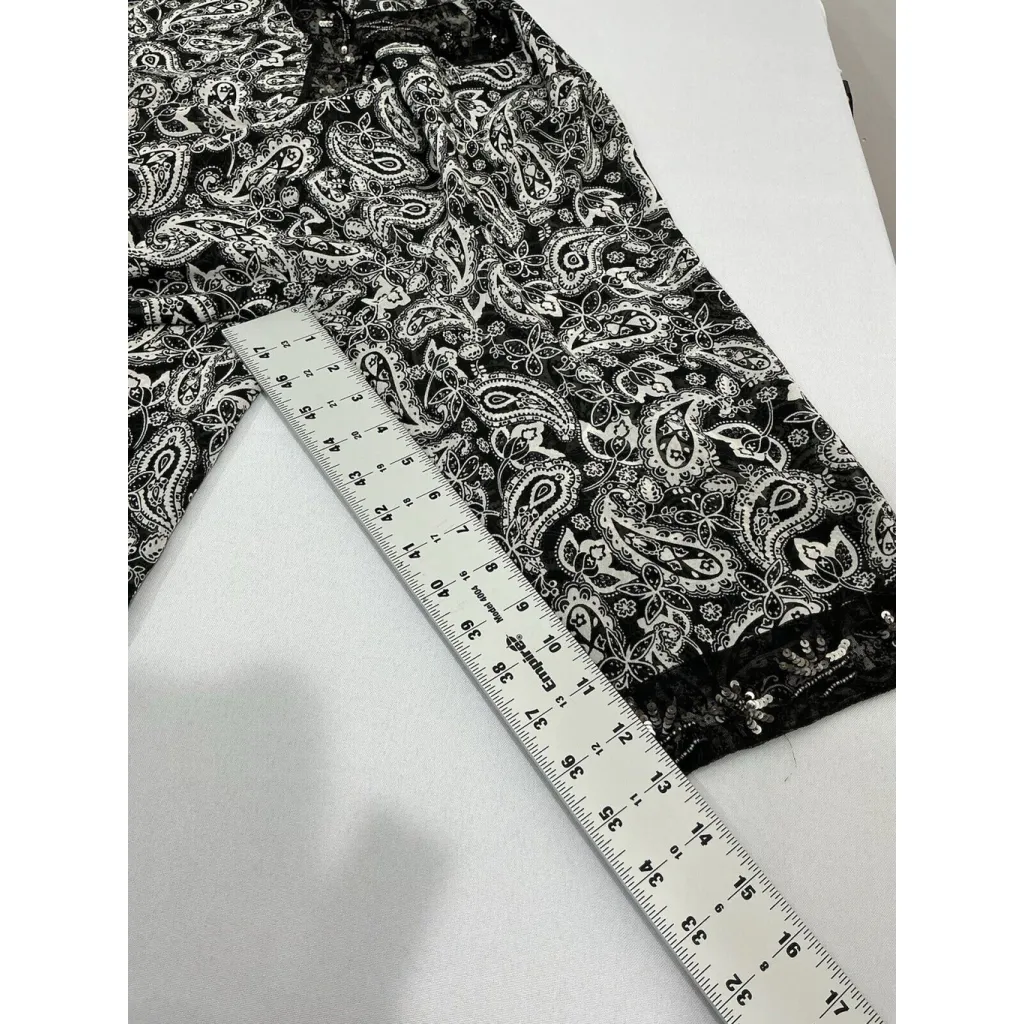 Womans White Stag Womans Plus 22W/24W Black White Sequins V Neck Beach Coverup - Image 6