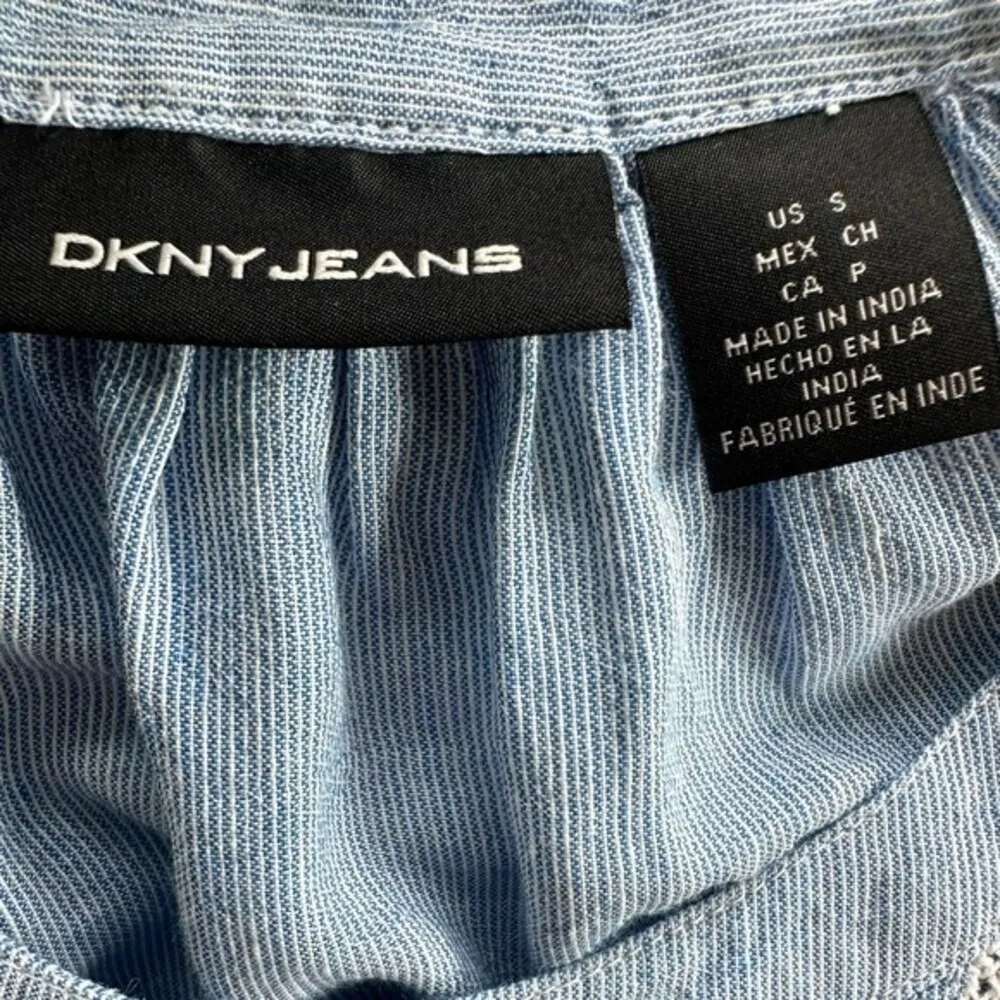 DKNY Jeans Women's Sleeveless BOHO Crochet Peasant Button Down Blouse Top S - Image 4