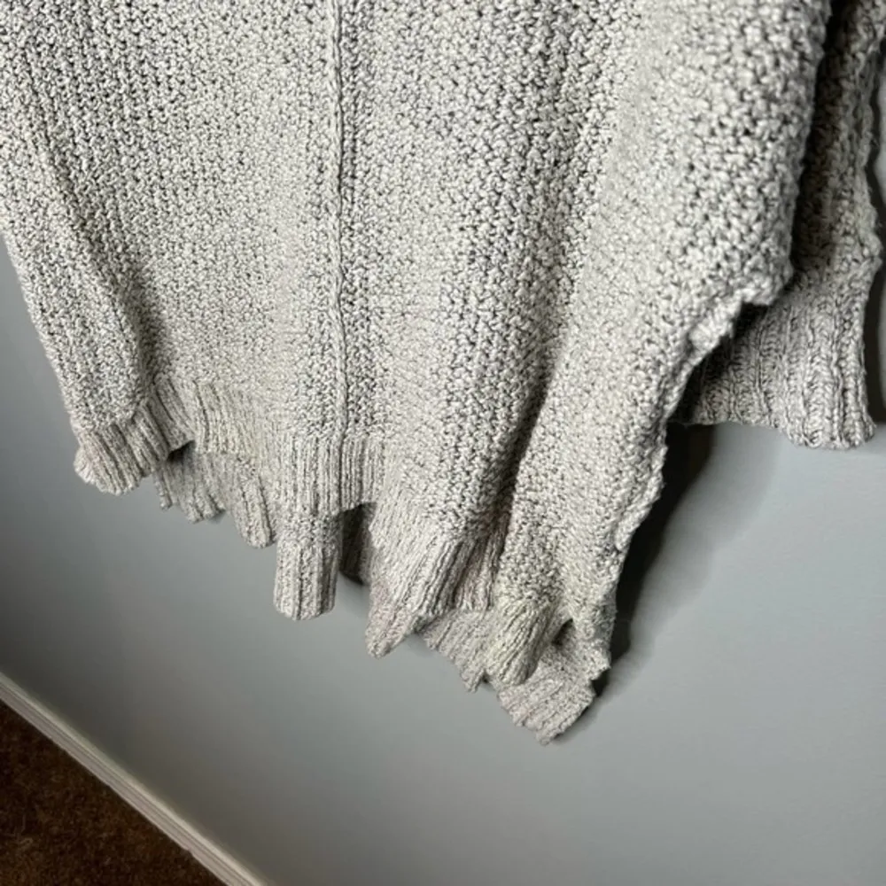 Free people gray knit oversized short sleeve jumper casual boho cotton XS - Image 4