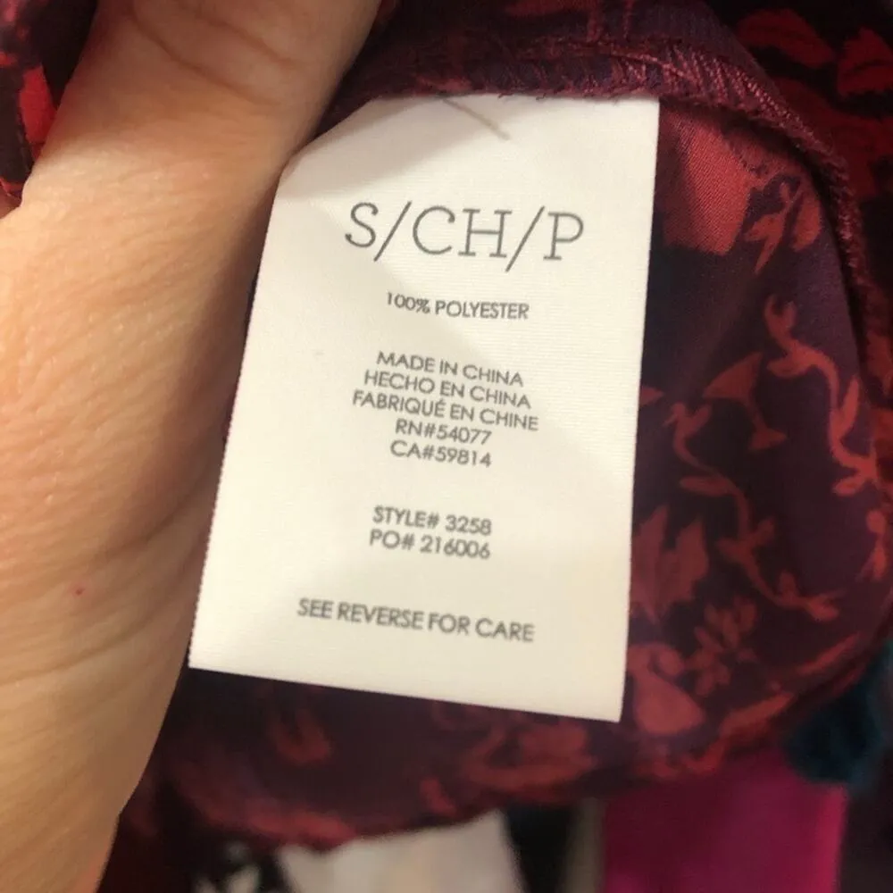 Cabi Purple & Red Floral Sleeveless Blouse Womens S Boho Preppy Office Girly - Image 6