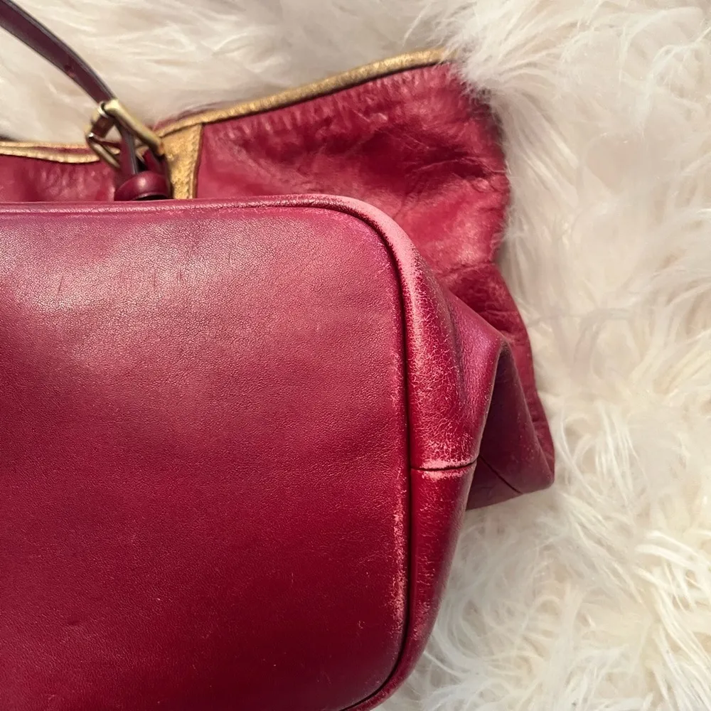 LONGCHAMP LM Cuir Large Tote Bag Leather Handbag Purse Logo Red - Image 8