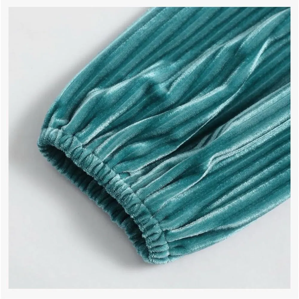 NEW V Neck Long Sleeve Velvet Ribbed Mini Dresses XL No BELT - Image 8