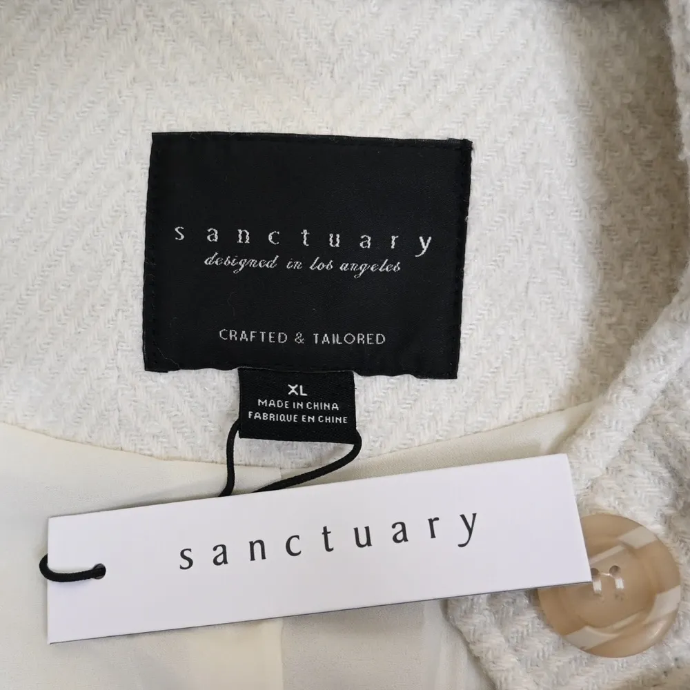 Sanctuary Cocoon Teddy Coat in Creme Womens XL NEW - Image 8