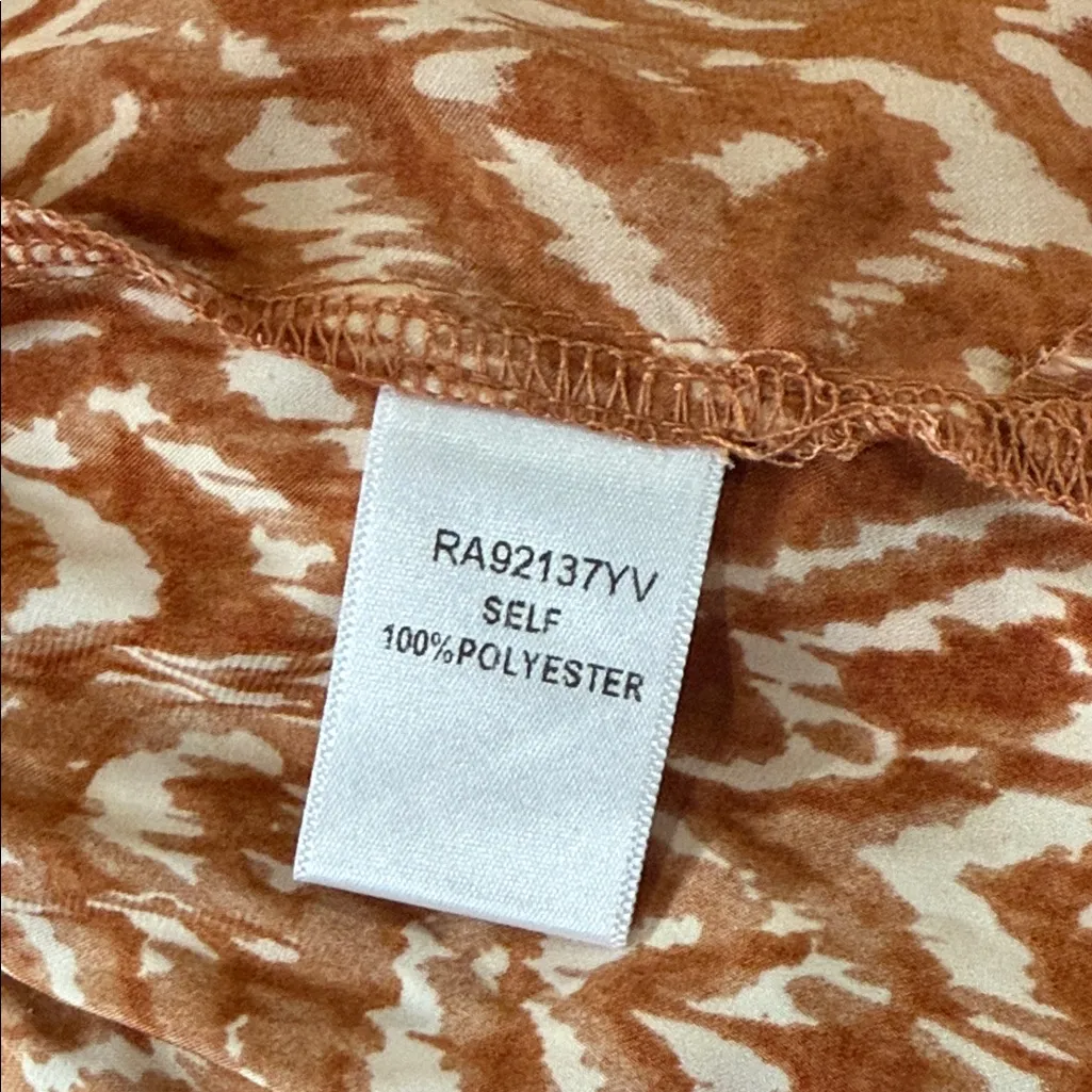 Aakaa Backless Orange Patterned   wide leg jumpsuit size M - Image 8