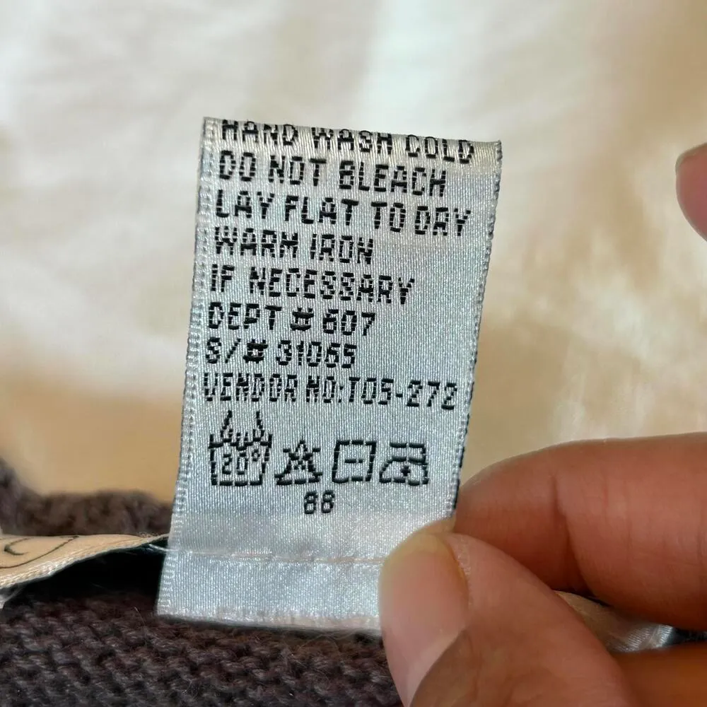 Vintage Segue Sweater Vest Medium Grey Floral Embroidered Fairycore Gray - Image 7