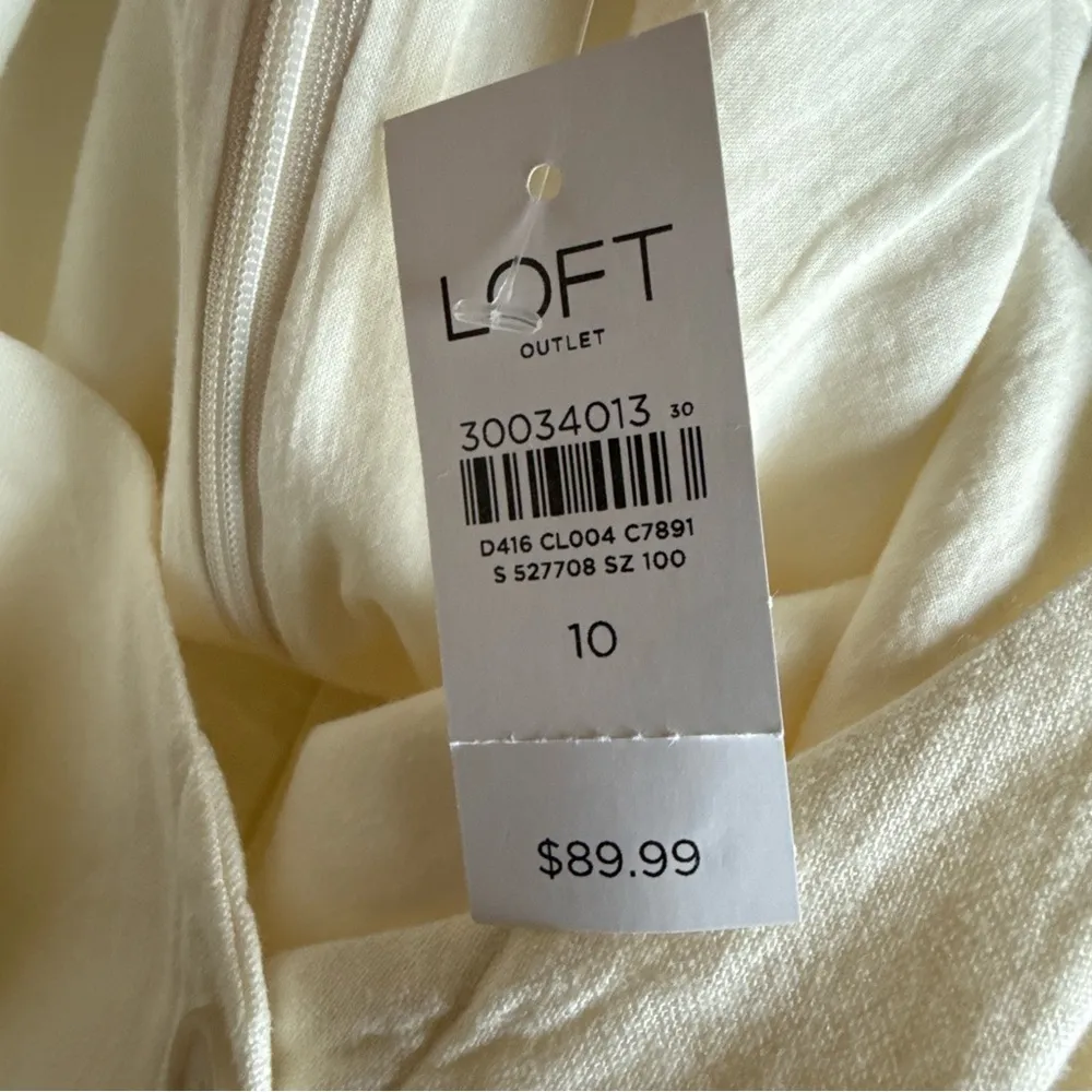 Loft Womens Ivory/Cream Sleeveless Belted Jumpsuit Size 10 NWT $89.99 - Image 8