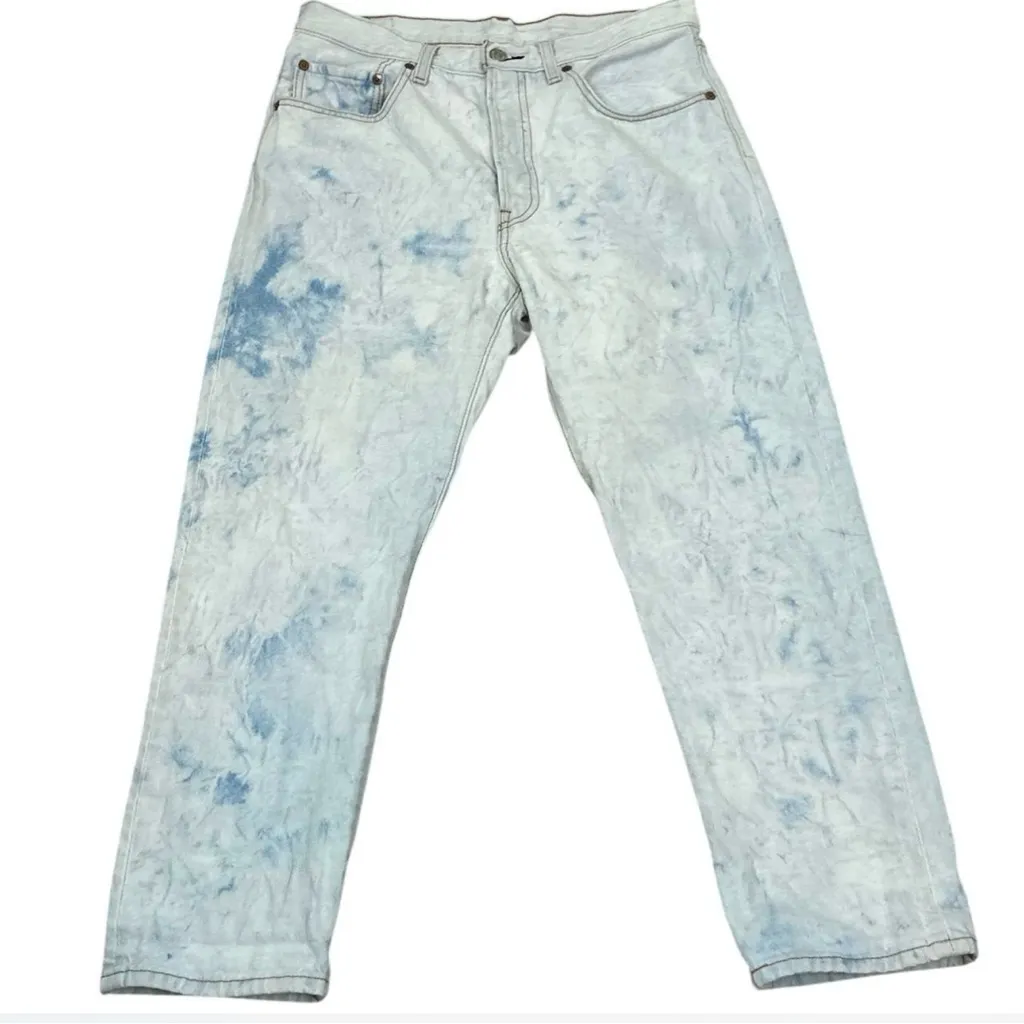 Levi's 501 Jeans Womens 30x26 Light Blue Acid Wash 100% Cotton Denim Retro - Image 2