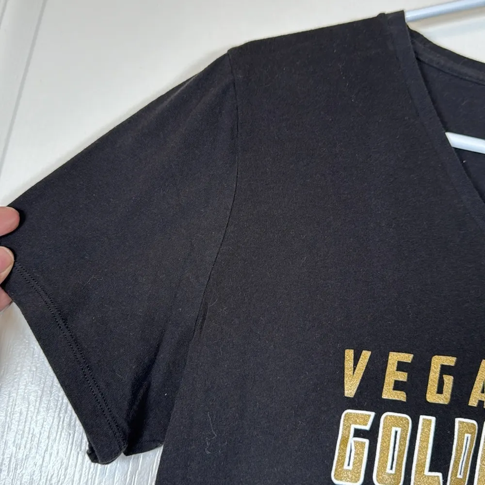 Fanatics NHL VGK Vegas Golden Knights Black V-Neck Hockey Shirt X-LRG EUC #5758 - Image 2
