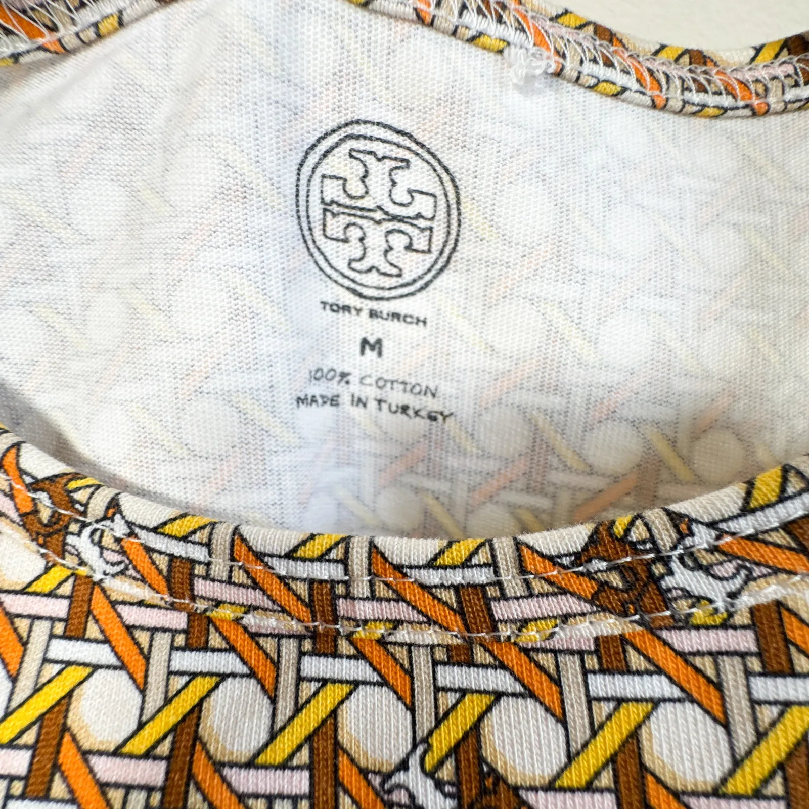 Tory Burch Cotton Basketweave T-Shirt Cotton Shift Logo Dress - Image 4