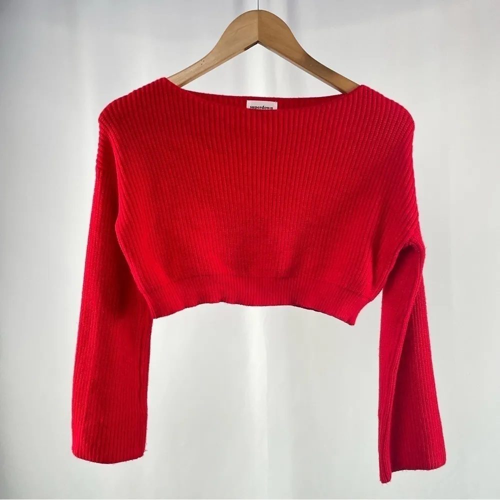 Superdown‎ Geraldine Ribbed Sweater in Red Size Extra Small - Image 4