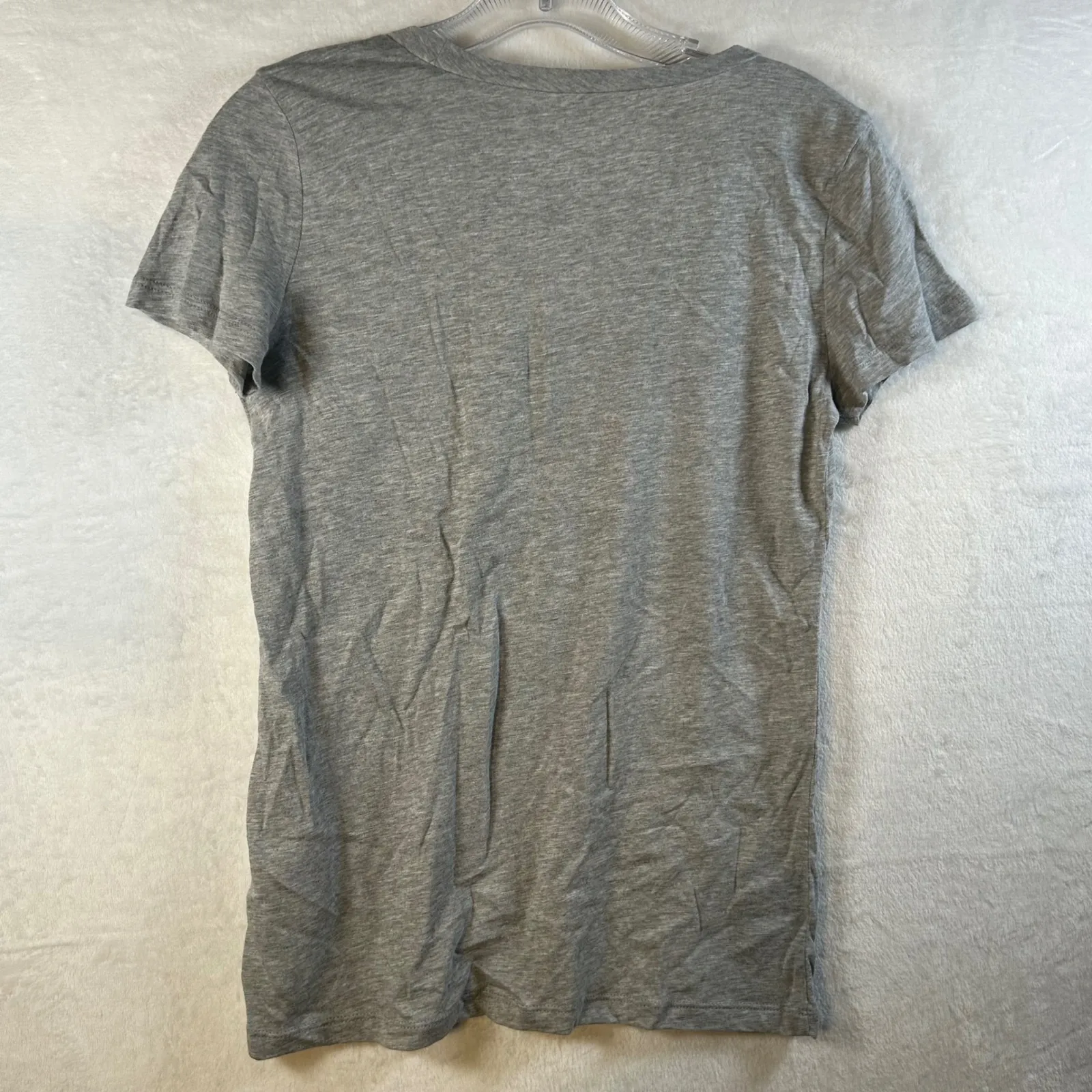 CASLON Gray V Neck Pocket T Shirt Womens Extra Small XS Cotton Modal - Image 2