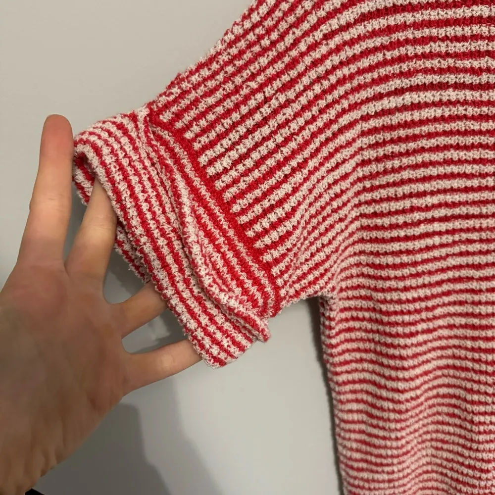 J Crew Red and White Striped Short Sleeve Top - Image 2