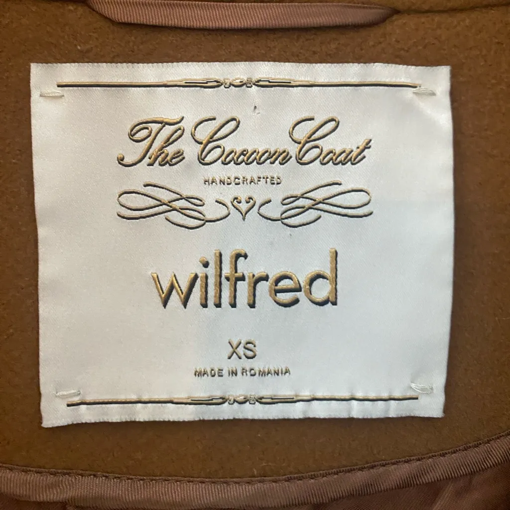 Aritzia Wilfred Cocoon Coat Cigar Brown Tan Women’s XS Cashmere Wool Peacoat - Image 5