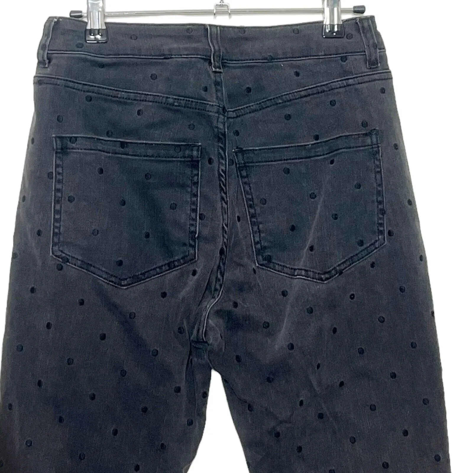 Ulla Johnson Prince Polka Dot Jeans Gray Women’s Size 2 High Rise Cropped Skinny - Image 6