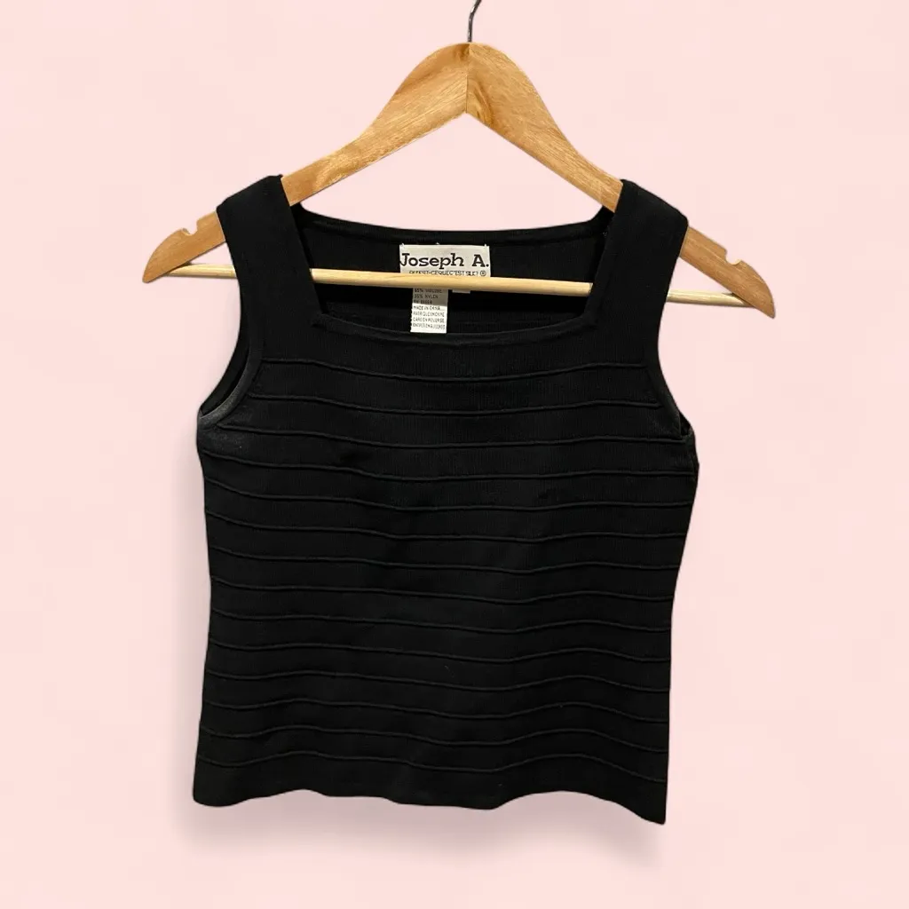 Cute square neck horizontal rib sleeveless sweater Joseph A - Image 2