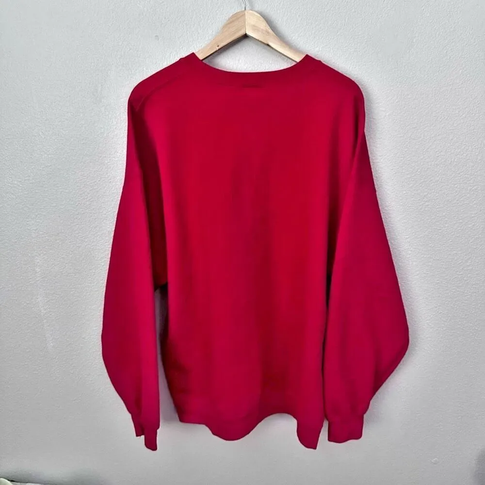 ASCOT + HART Red Pullover Top Sweatshirt Long Sleeve Crewneck Crew Neck | 2X Red - Image 4