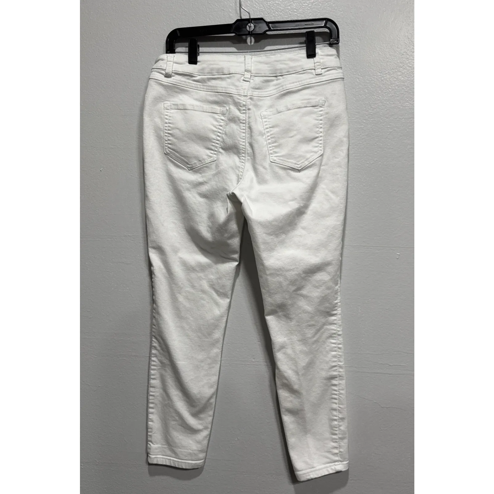 D Jeans Womens Jeans Slim Stretch Mid Rise White Denim Size 12 Casual Beachy - Image 2