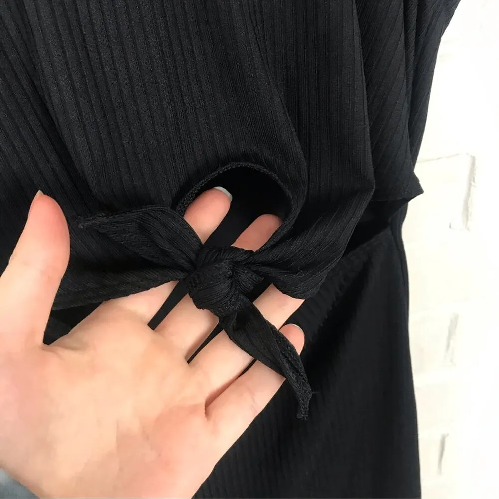 NWT Victoria’s Secret Black Ribbed Front Cut Out Knot Tank Dress - Image 7