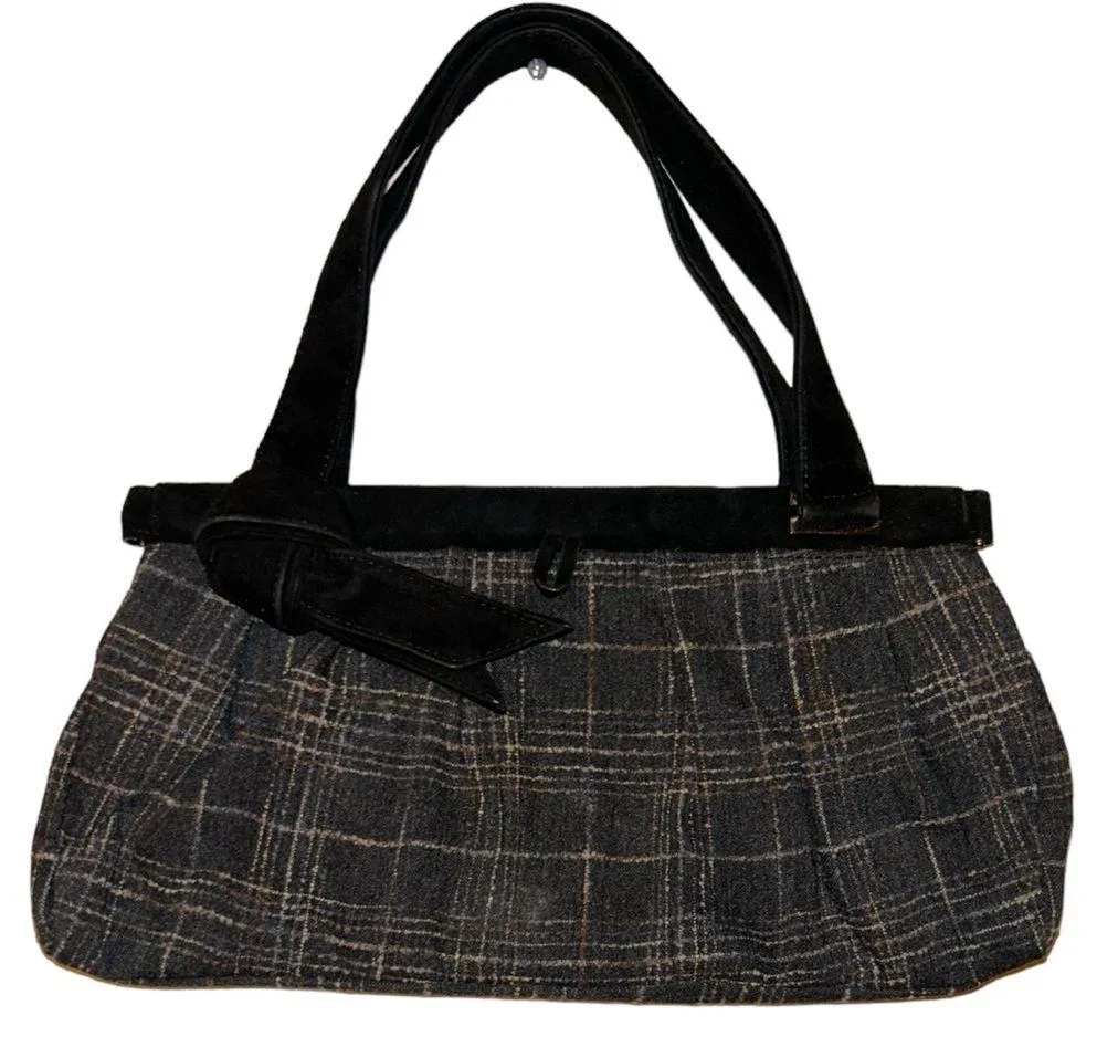 Vintage Rare Stewart Weitzman Made In Spain 100% Wool Shoulder Bag Authentic - Image 3