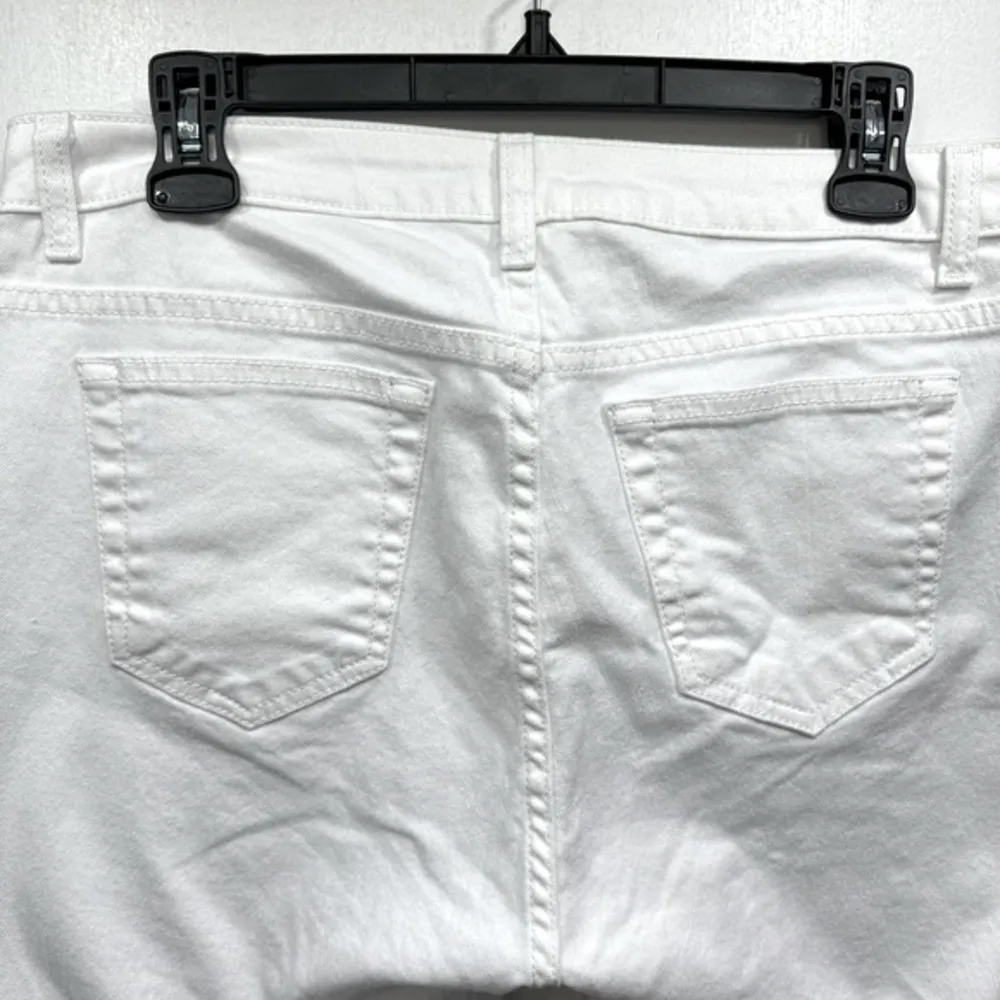 Boston Proper Newport Slim Straight White Denim High Rise Jeans Size 12 - Image 9