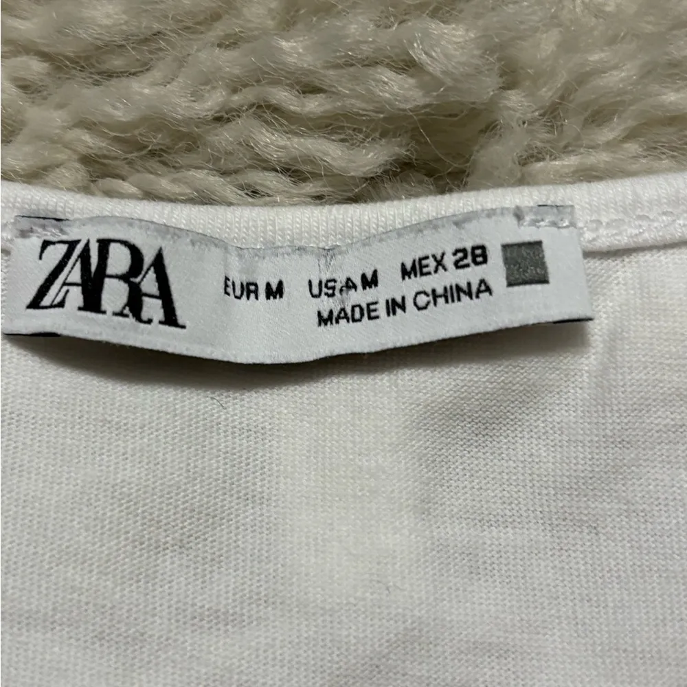 Zara White Crochet Sleeveless Top Size M - Image 5