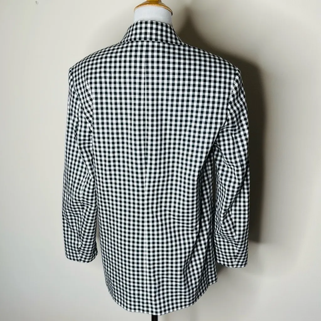 Zara Black and White Gingham Blazer - Image 6