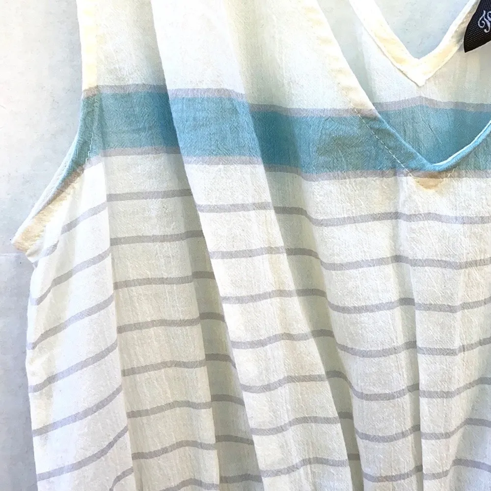 Tommy Bahama Womens small Piemonte semi sheer striped sleeveless maxi dress - Image 8