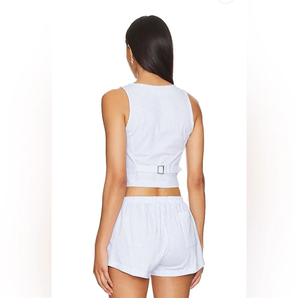 NWT Frankie’s Bikinis Nantucket Vest in Sleepy Stripe Print, size M - Image 3