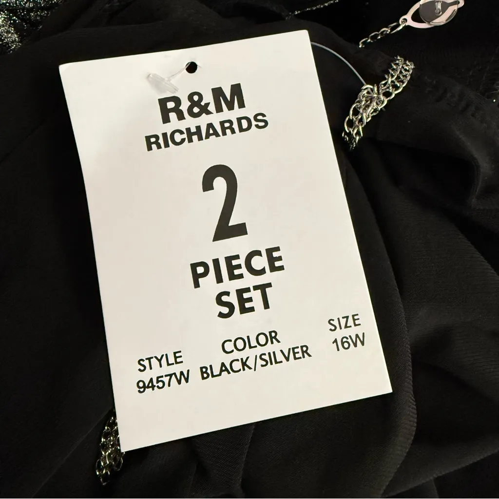 R & M Richards Plus Size 2-Pc. Zebra-Print Jacket & Necklace Dress Set Sz 16W - Image 9