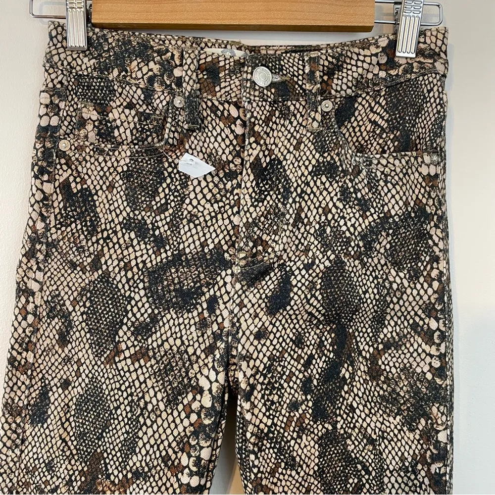 Free People Two Faced Snakeskin Python print skinny jeans Jeggings ankle 26 new - Image 63