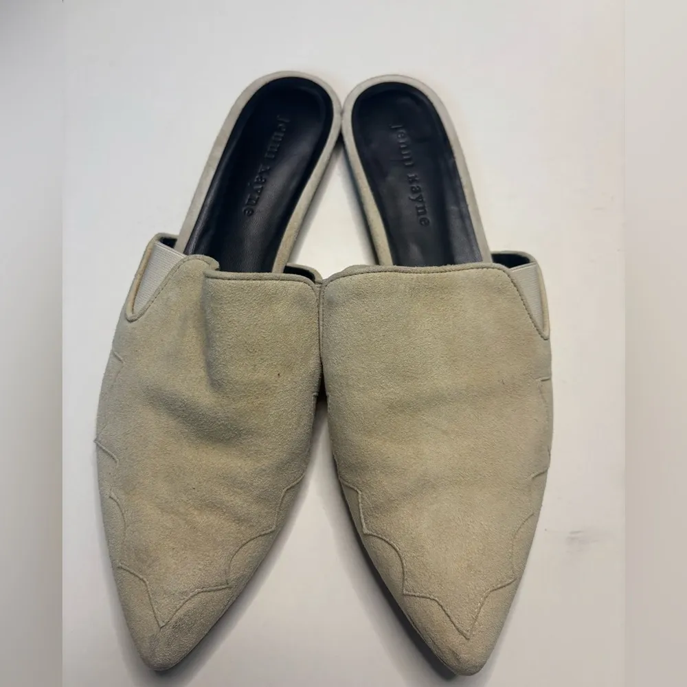Jenni Kayne Oiled Leather Mule Size 10.5 (40.5) Suede Cream Slip On Shoes - Image 3