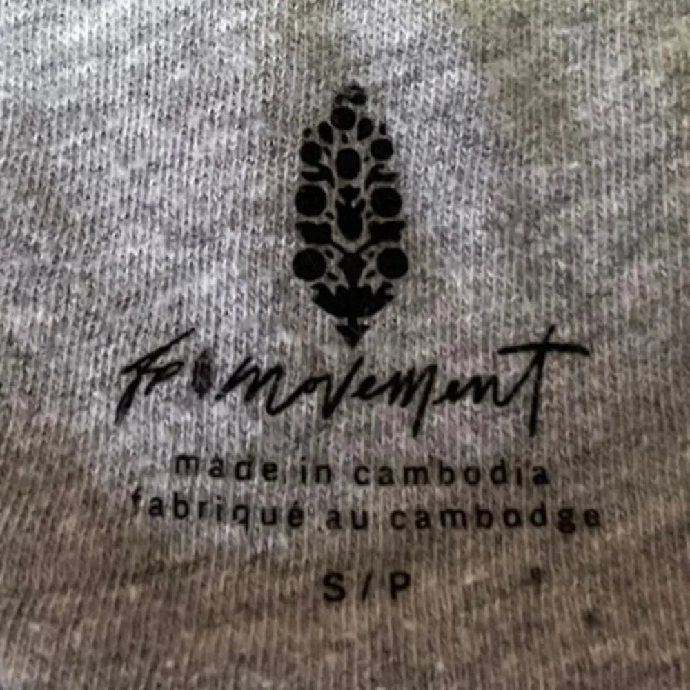 Free People FP Movement Gray Drop Shoulder Short Sleeve T Shirt Tee Top Size S - Image 3