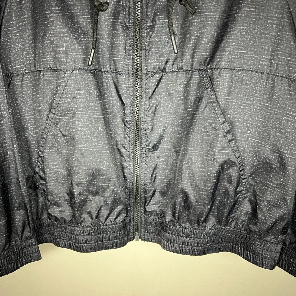 BCBG MAX AZRIA Windbreaker Hoodie Jacket‎ Womens Large Black Gray Lightweight L - Image 5