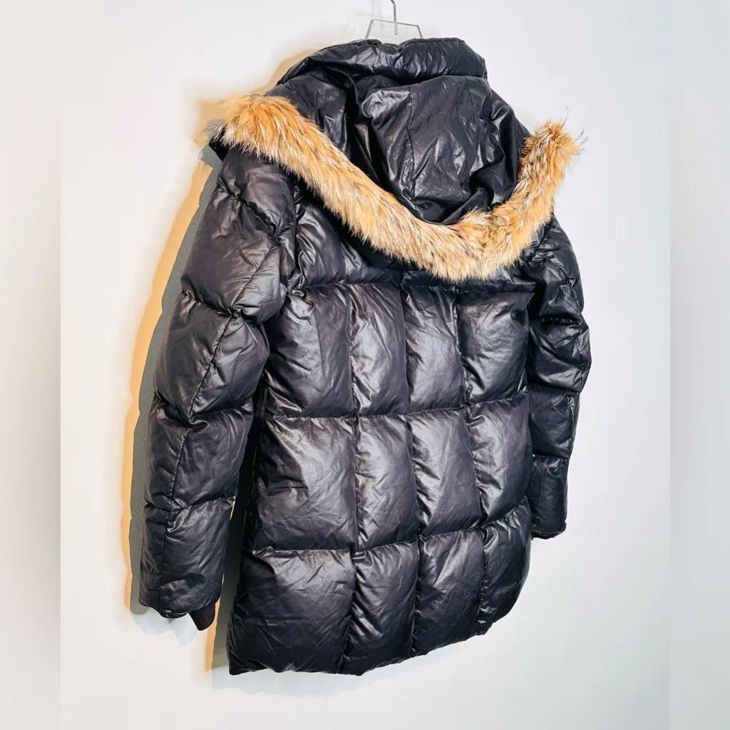 Andrew Marc Women’s Black Puffer Coyote Fur Trim Parka Jacket Coat - Image 5