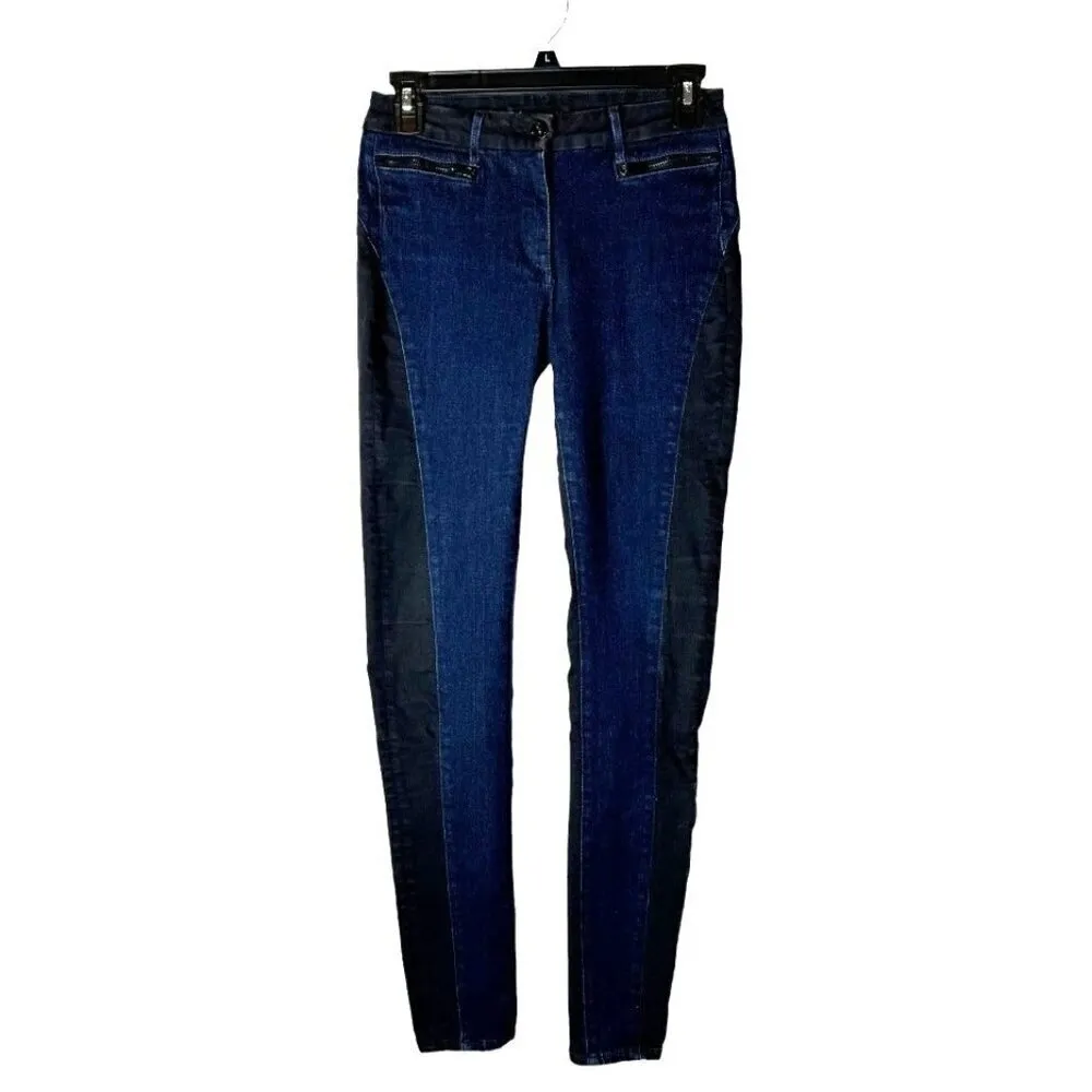 3X1 Jeans‎ Women 27 Blue And Black Colorblock Zipper Pocket Skinny Ankle - Image 2