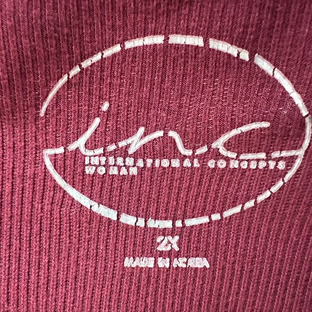 INC Waterfall Cardigan Womens 2X Stretch Soft Career Workwear Business Casual Red - Image 2