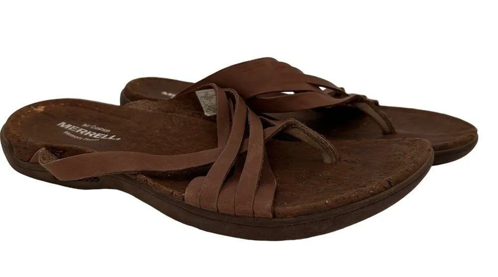 Merrell Brown Leather Falcon Mandolin Mahana Slide Sandals Size 9 - Image 4