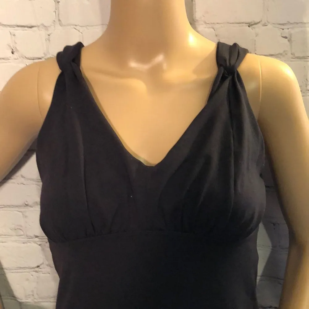 Athleta Black Form Fitting Workout Tank Built In Bra Small - Image 3