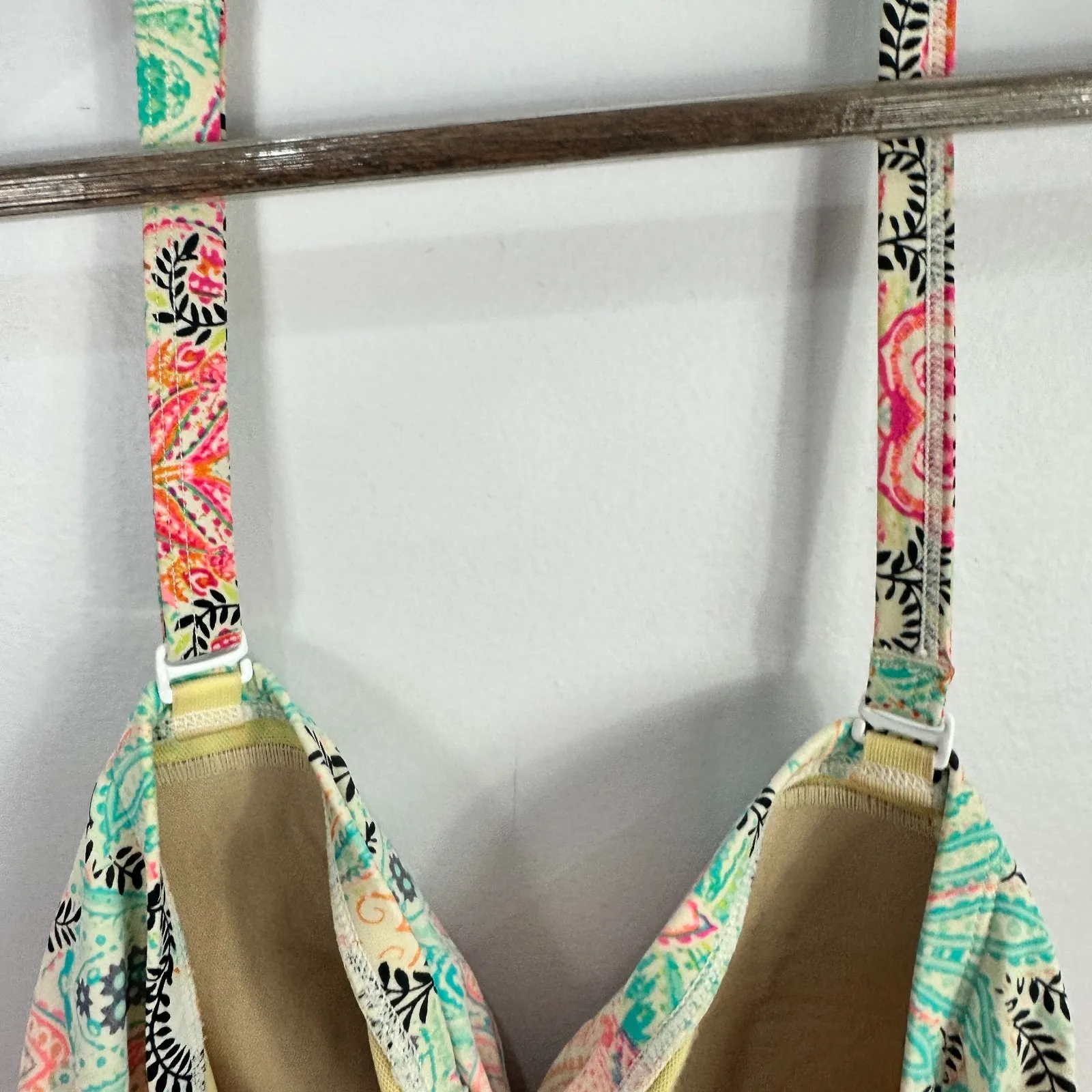 Cacique Swim 20 Paisley Halter One Piece Swimsuit Tummy Control Retro Pin Up - Image 4