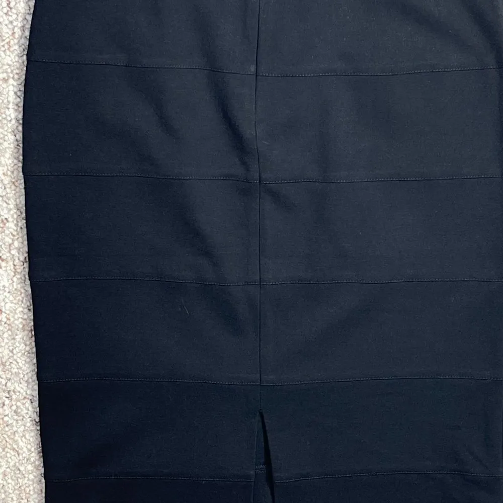 Thalian Pencil Skirt Tiered Business Wear Solid Black Capsule Wardrobe Size 4 - Image 3