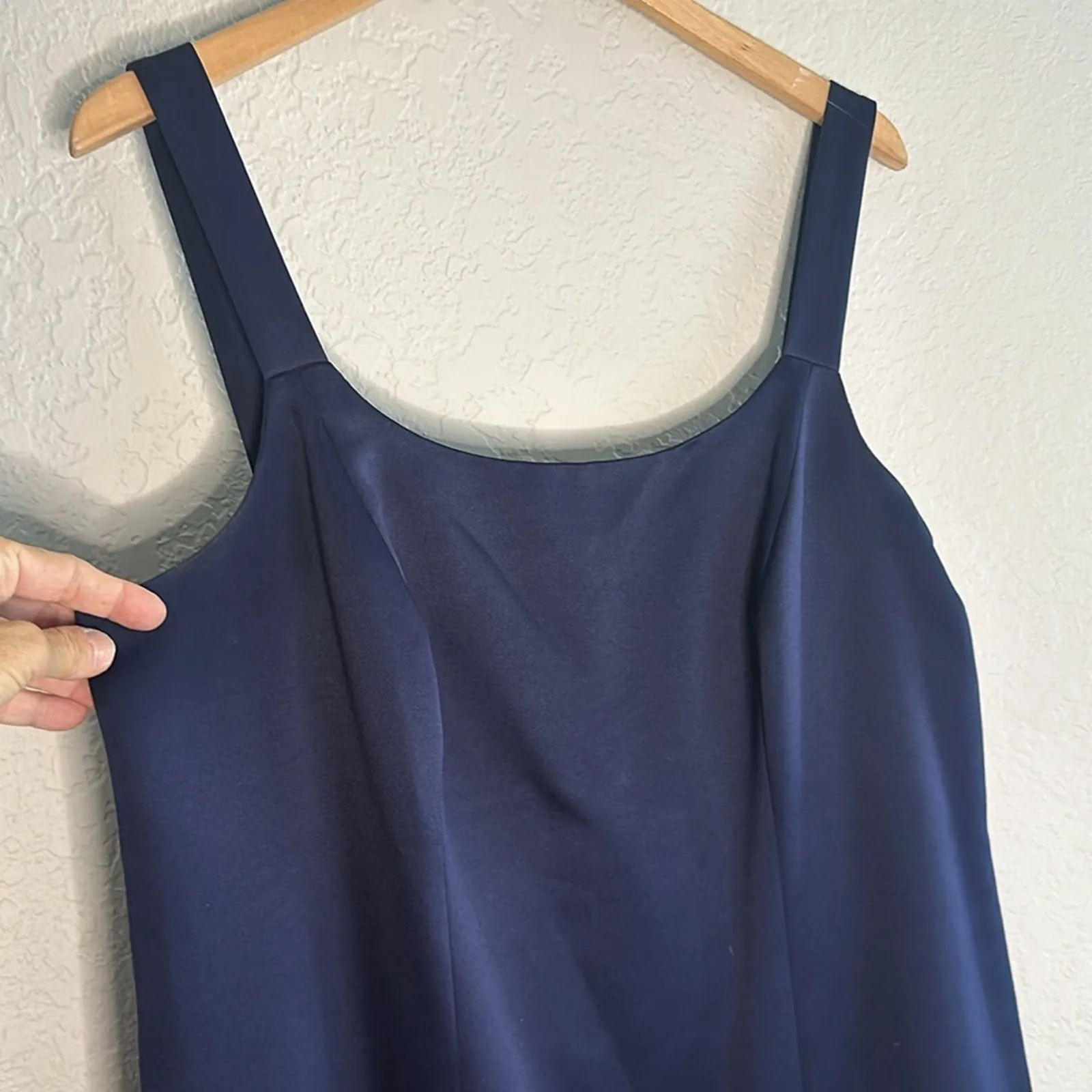 Alex Evenings 18W Maxi Midnight Blue Gown Dress Tank Formal Wedding Party Gala - Image 2