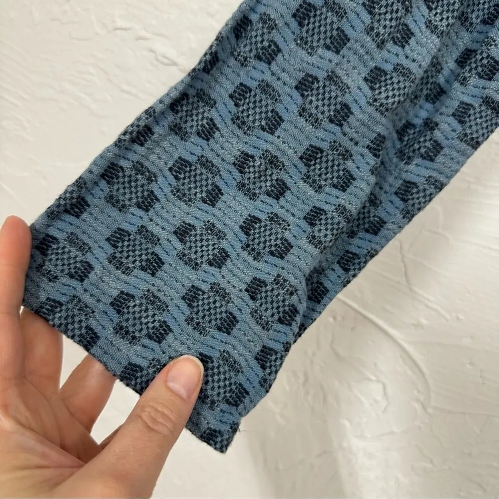 Ace & Jig Blue Patchwork Lagenlook Long Sleeve Mini Dress Womens XS Boho Swing - Image 8