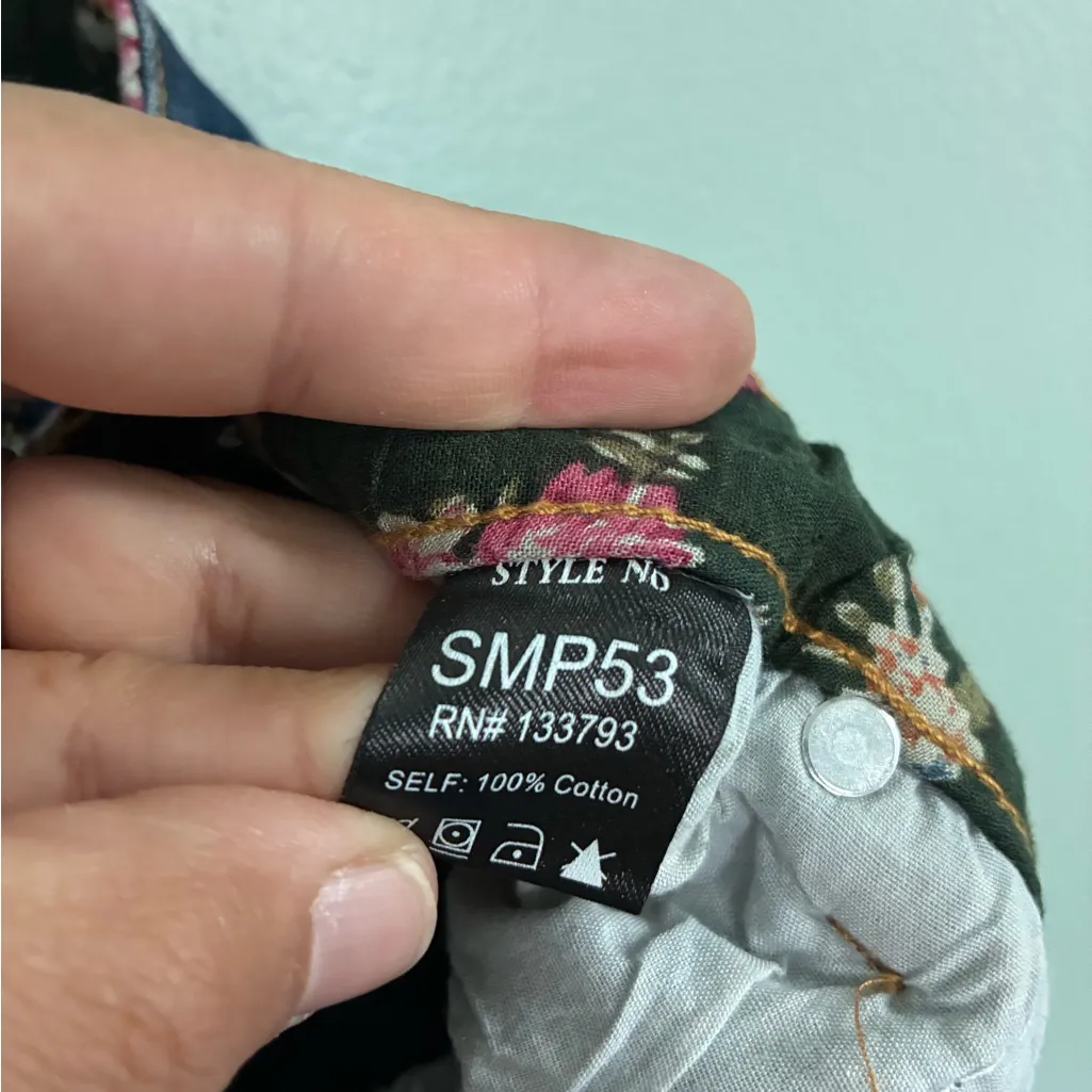 POL Dark Blue Distressed Cropped Kick Flare Jeans Size M - Image 7