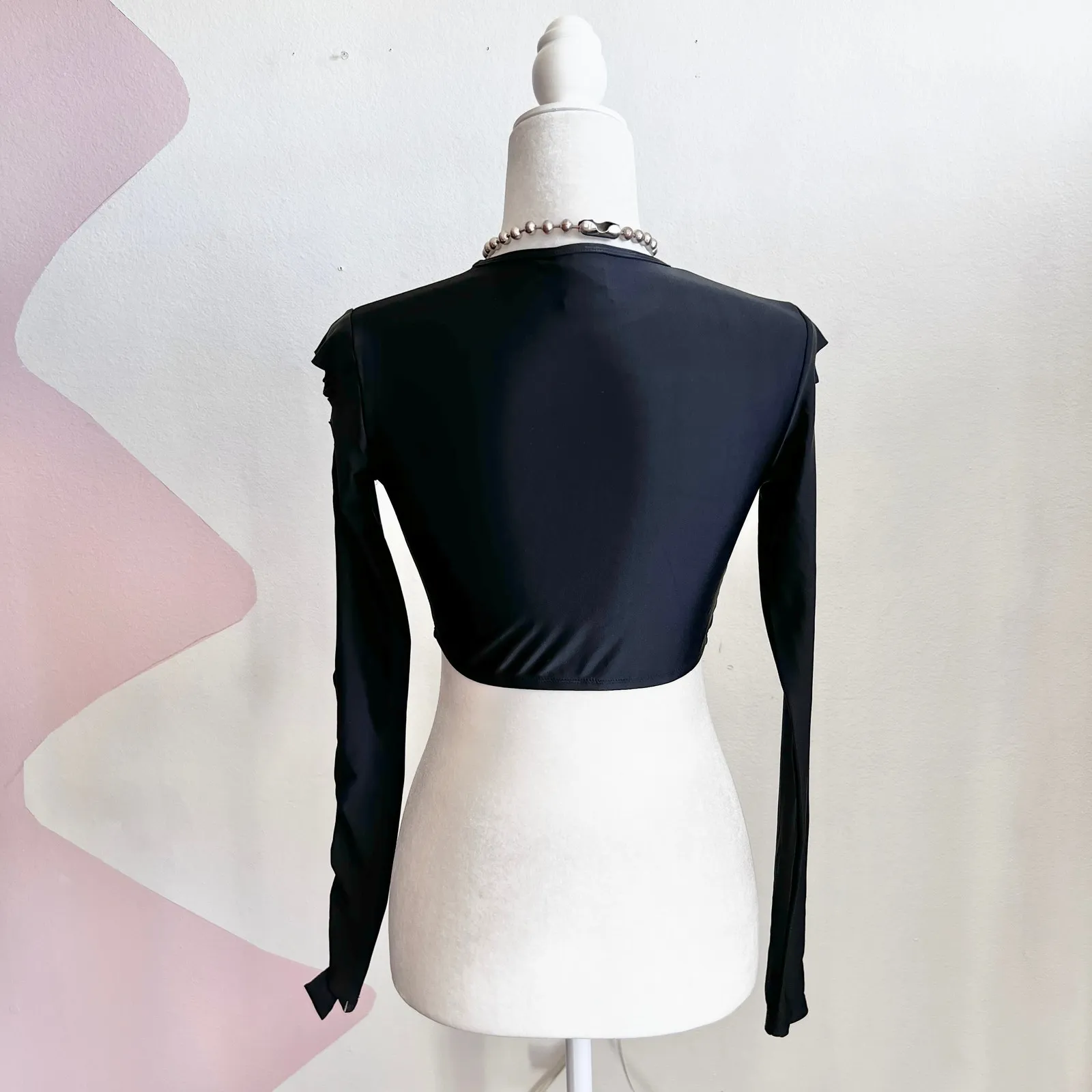 iHeartRaves Black Cutout Top‎ Club Rave Festival Gothic Edgy Crop Top Small - Image 4