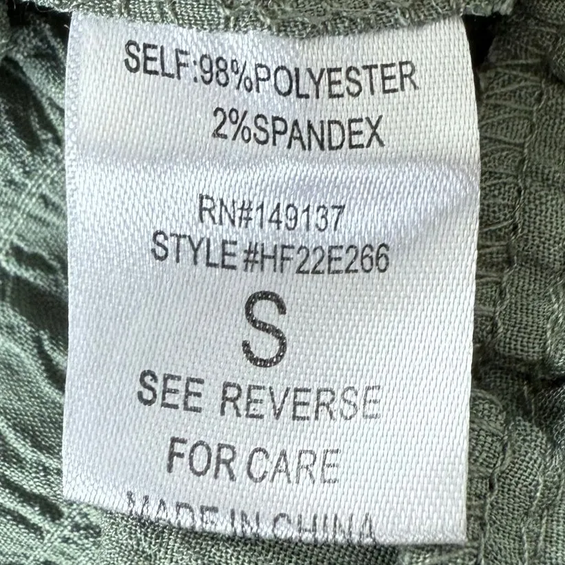 Hyfve Puff Sleeve Long Sleeve Blouse Square Neck Top Size Small Green NWOT - Image 8