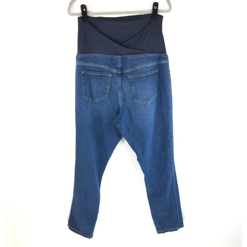 Isabel Maternity Jeans Jegging Dark Wash Full Panel Stretch Size 12 - Image 2