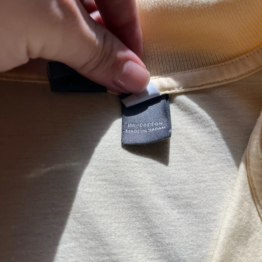 Saks Fifth Avenue Cream Cotton Polo Shirt 1/4 Button Relaxed Fit Womens L Preppy - Image 15