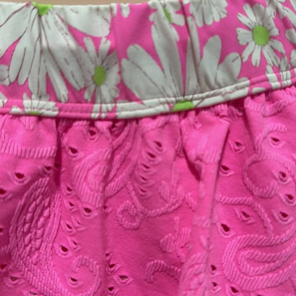 LoveShackFancy Hurley mini skirt daisy band woman size MEDIUM hot pink - Image 4