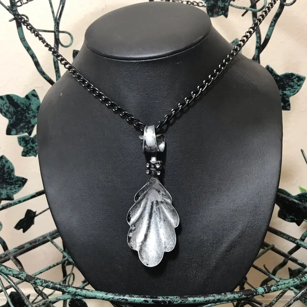 Steampunk Silver Black Spoon Necklace - Image 2